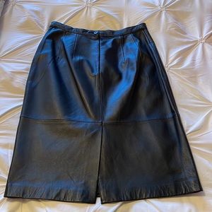 Genuine Leather Pencil Skirt